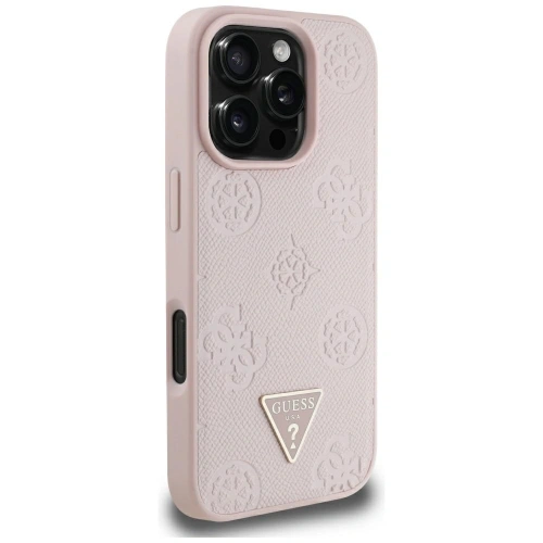 Kup Guess Grained Hot Stamp Peony Triangle Logo MagSafe Apple iPhone 16 Pro Max rózsaszín - GUE4523 - {ean13} - Sklep Home Screen