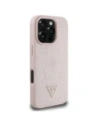 Kup Guess Grained Hot Stamp Peony Triangle Logo MagSafe Apple iPhone 16 Pro Max rózsaszín - GUE4523 - {ean13} - Sklep Home Screen