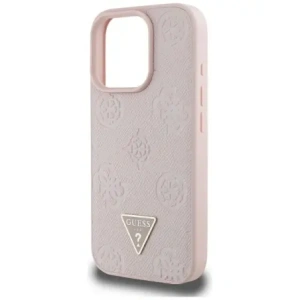 Kup Guess Grained Hot Stamp Peony Triangle Logo MagSafe Apple iPhone 16 Pro Max rózsaszín - GUE4523 - {ean13} - Sklep Home Screen