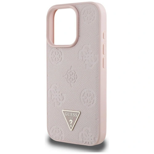 Kup Guess Grained Hot Stamp Peony Triangle Logo MagSafe Apple iPhone 16 Pro Max rózsaszín - GUE4523 - {ean13} - Sklep Home Screen