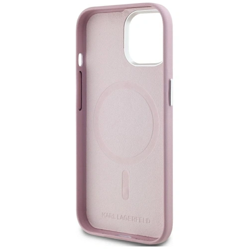 Kup Karl Lagerfeld FW Metallplatte MagSafe Apple iPhone 15 pink - KLD22006 - {ean13} - Sklep Home Screen