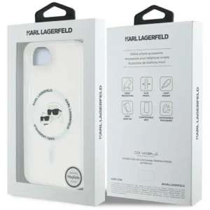 Kup Karl Lagerfeld IML Metal Karl & Choupette Heads MagSafe Apple iPhone 16e alb - KLD22010 - {ean13} - Sklep Home Screen