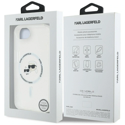 Buy Karl Lagerfeld IML Metal Karl & Choupette Heads MagSafe Apple iPhone 16e white - KLD22010 - {ean13} - Home Screen Store Europe