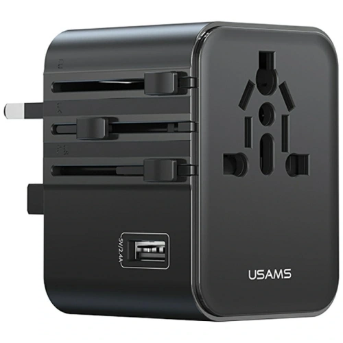 Kup Adaptor de călătorie USAMS CC308 USB-C + USB-A 17W 4in1 US/AU/EU/UK negru - USA1232 - {ean13} - Sklep Home Screen