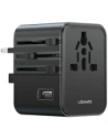 Adaptor de călătorie USAMS CC308 USB-C + USB-A 17W 4in1 US/AU/EU/UK negru