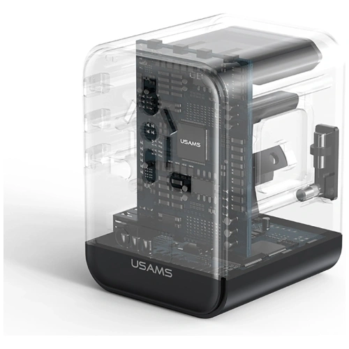 Buy USAMS Travel Adapter CC308 USB-C + USB-A 17W 4in1 US/AU/EU/UK black - USA1232 - {ean13} - Home Screen Store Europe