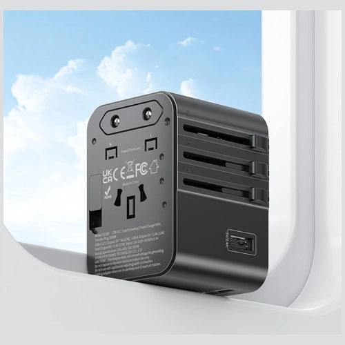 Kup Adaptor de călătorie USAMS CC308 USB-C + USB-A 17W 4in1 US/AU/EU/UK negru - USA1232 - {ean13} - Sklep Home Screen
