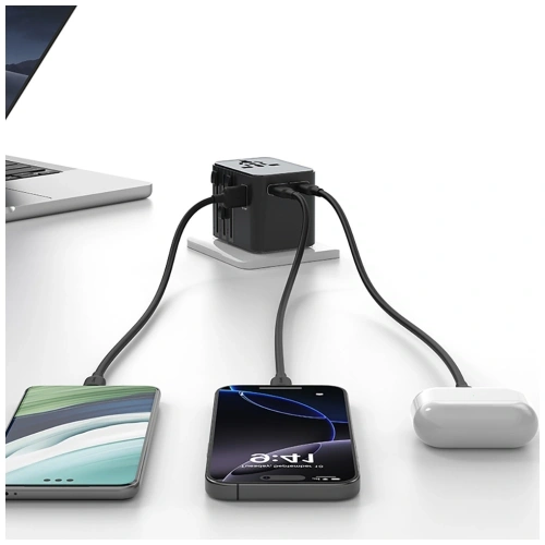 Kup Adaptor de călătorie USAMS CC308 USB-C + USB-A 17W 4in1 US/AU/EU/UK negru - USA1232 - {ean13} - Sklep Home Screen