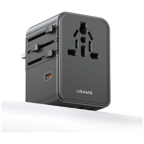 Kup Adaptor de călătorie USAMS CC310 3xUSB-C 70W 4in1 US/AU/EU/UK negru - USA1233 - {ean13} - Sklep Home Screen