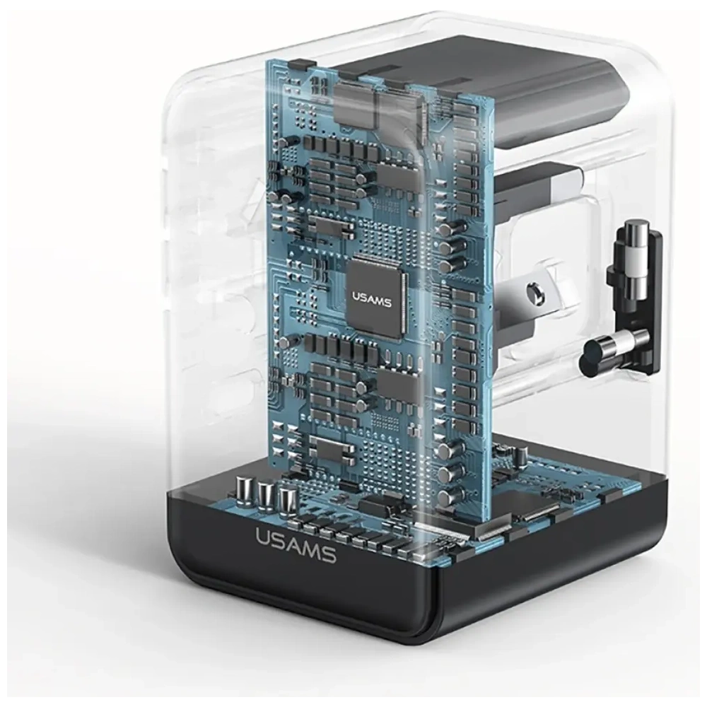 Ładowarka sieciowa USAMS Travel Adapter CC310 3xUSB-C 70W 4w1 US/AU/EU/UK czarny