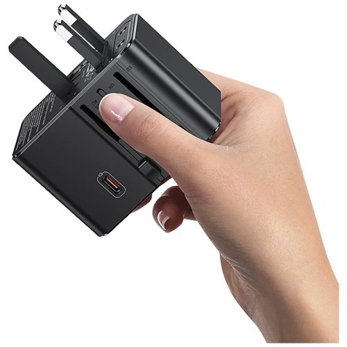 Kup Adaptor de călătorie USAMS CC310 3xUSB-C 70W 4in1 US/AU/EU/UK negru - USA1233 - {ean13} - Sklep Home Screen