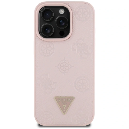 Buy Guess Grained Hot Stamp Peony Triangle Logo MagSafe Apple iPhone 16 Pro pink - GUE4524 - {ean13} - Home Screen Store Europe