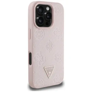 Kup Etui Guess Grained Hot Stamp Peony Triangle Logo MagSafe do Apple iPhone 16 Pro różowy - GUE4524 - {ean13} - Sklep Home Screen