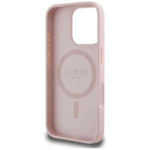 Kup Etui Guess Grained Hot Stamp Peony Triangle Logo MagSafe do Apple iPhone 16 Pro różowy - GUE4524 - {ean13} - Sklep Home Screen