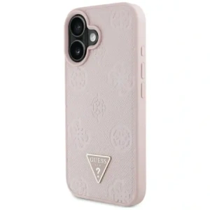 Buy Guess Grained Hot Stamp Peony Triangle Logo MagSafe Apple iPhone 16 pink - GUE4525 - {ean13} - Home Screen Store Europe