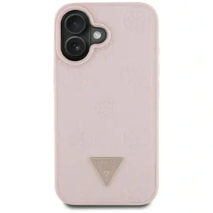 Buy Guess Grained Hot Stamp Peony Triangle Logo MagSafe Apple iPhone 16 pink - GUE4525 - {ean13} - Home Screen Store Europe
