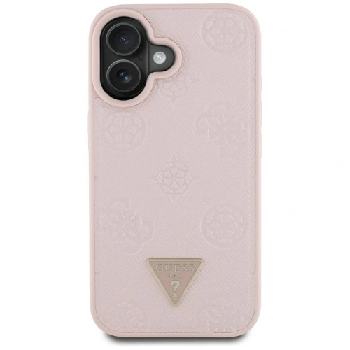 Kup Guess Grained Hot Stamp Peony Triangle Logo MagSafe Apple iPhone 16 rózsaszín - GUE4525 - {ean13} - Sklep Home Screen