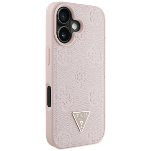 Kup Guess Hot Stamp cu granulație Logo Triunghi Peony MagSafe Apple iPhone 16 roz - GUE4525 - {ean13} - Sklep Home Screen