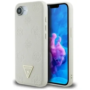 Buy Guess Grained Hot Stamp Peony Triangle Logo MagSafe Apple iPhone 16e beige - GUE4526 - {ean13} - Home Screen Store Europe