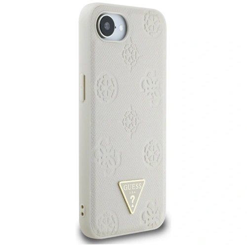 Buy Guess Grained Hot Stamp Peony Triangle Logo MagSafe Apple iPhone 16e beige - GUE4526 - {ean13} - Home Screen Store Europe