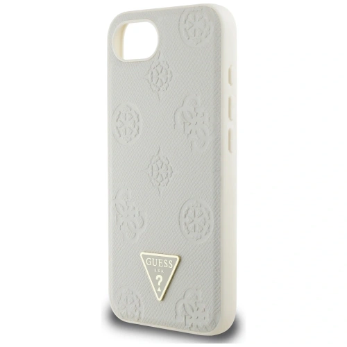 Buy Guess Grained Hot Stamp Peony Triangle Logo MagSafe Apple iPhone 16e beige - GUE4526 - {ean13} - Home Screen Store Europe