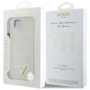 Kup Guess Geprägtes Heißfolienprägedruck Pfingstrose Dreieckslogo MagSafe Apple iPhone 16e beige - GUE4526 - {ean13} - Sklep Home Screen