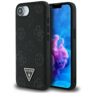 Buy Guess Grained Hot Stamp Peony Triangle Logo MagSafe Apple iPhone 16e black - GUE4527 - {ean13} - Home Screen Store Europe