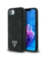 Guess Grained Hot Stamp Peony Triangle Logo MagSafe Apple iPhone 16e black
