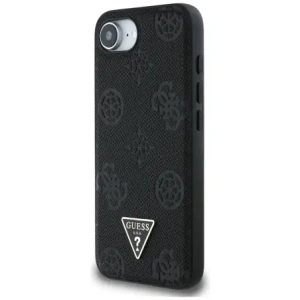 Kup Guess Grained Hot Stamp Peony Triangle Logo MagSafe Apple iPhone 16e negru - GUE4527 - {ean13} - Sklep Home Screen