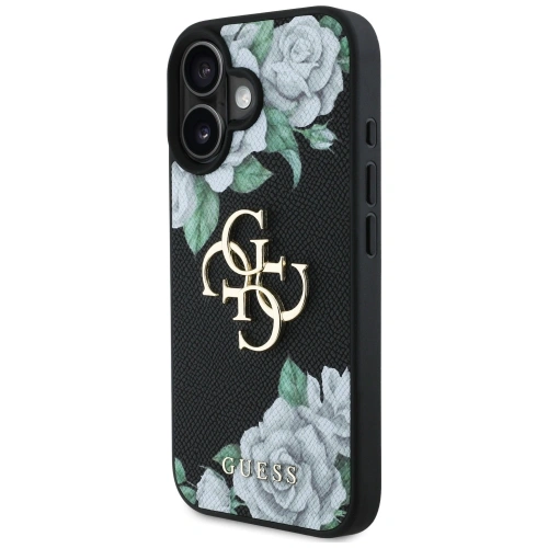 Buy Guess Grained Roses Big 4G logo Apple iPhone 16 black - GUE4528 - {ean13} - Home Screen Store Europe