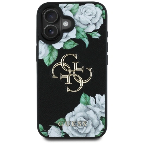 Kup Guess Grained Roses Nagy 4G logo Apple iPhone 16 fekete - GUE4528 - {ean13} - Sklep Home Screen