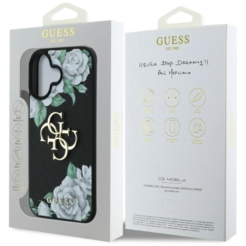 Kup Guess Grained Roses Nagy 4G logo Apple iPhone 16 fekete - GUE4528 - {ean13} - Sklep Home Screen