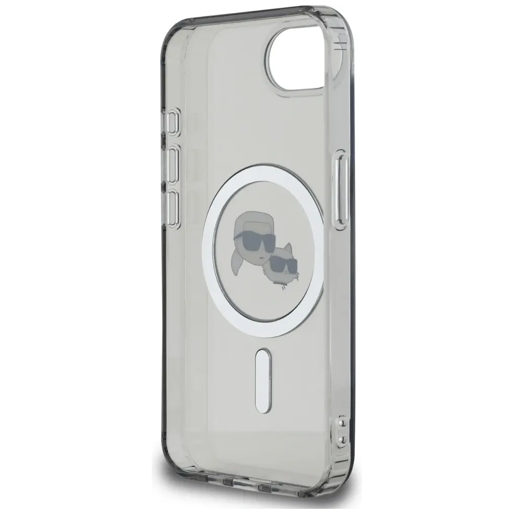 Etui Karl Lagerfeld IML Metal Karl & Choupette Heads MagSafe do Apple iPhone 16e czarny