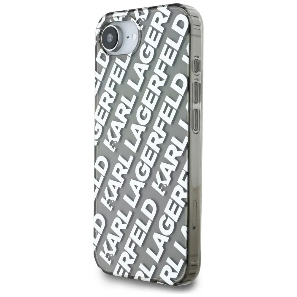 Etui Karl Lagerfeld IML Repeat Logo do Apple iPhone 16e srebrny