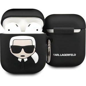 Kup Etui Karl Lagerfeld KLACCSILKHBK Apple AirPods cover czarny/black Silicone Ikonik - KLD290BLK - {ean13} - Sklep Home Screen