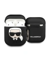 Etui Karl Lagerfeld KLACCSILKHBK Apple AirPods cover czarny/black Silicone Ikonik