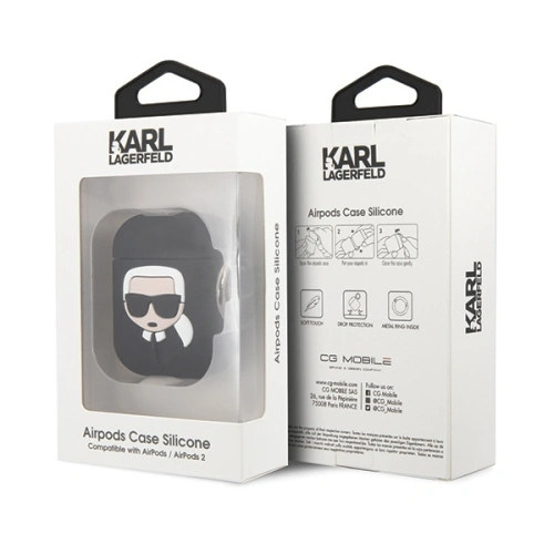 Kup Etui Karl Lagerfeld KLACCSILKHBK husă pentru Apple AirPods neagră/silicon Ikonik - KLD290BLK - {ean13} - Sklep Home Screen