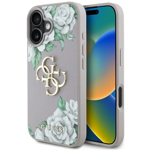 Buy Guess Grained Roses Big 4G logo Apple iPhone 16 purple - GUE4529 - {ean13} - Home Screen Store Europe