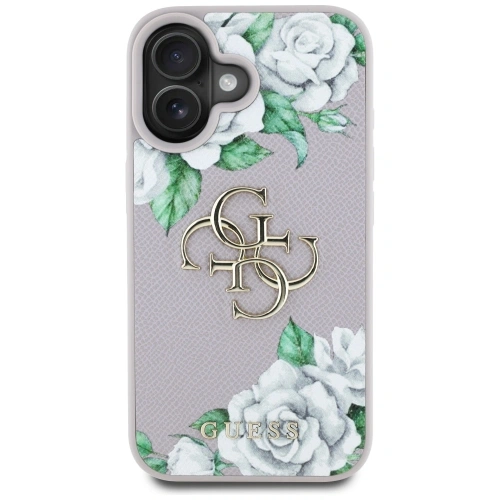 Buy Guess Grained Roses Big 4G logo Apple iPhone 16 purple - GUE4529 - {ean13} - Home Screen Store Europe