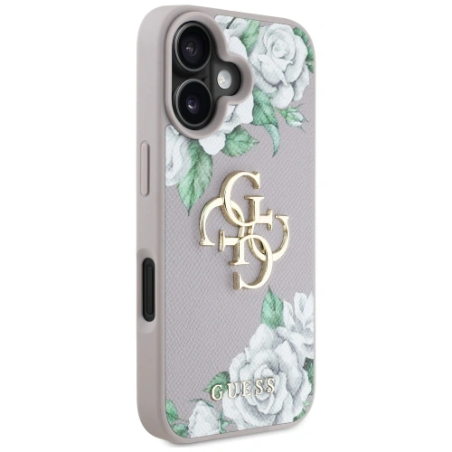 Buy Guess Grained Roses Big 4G logo Apple iPhone 16 purple - GUE4529 - {ean13} - Home Screen Store Europe
