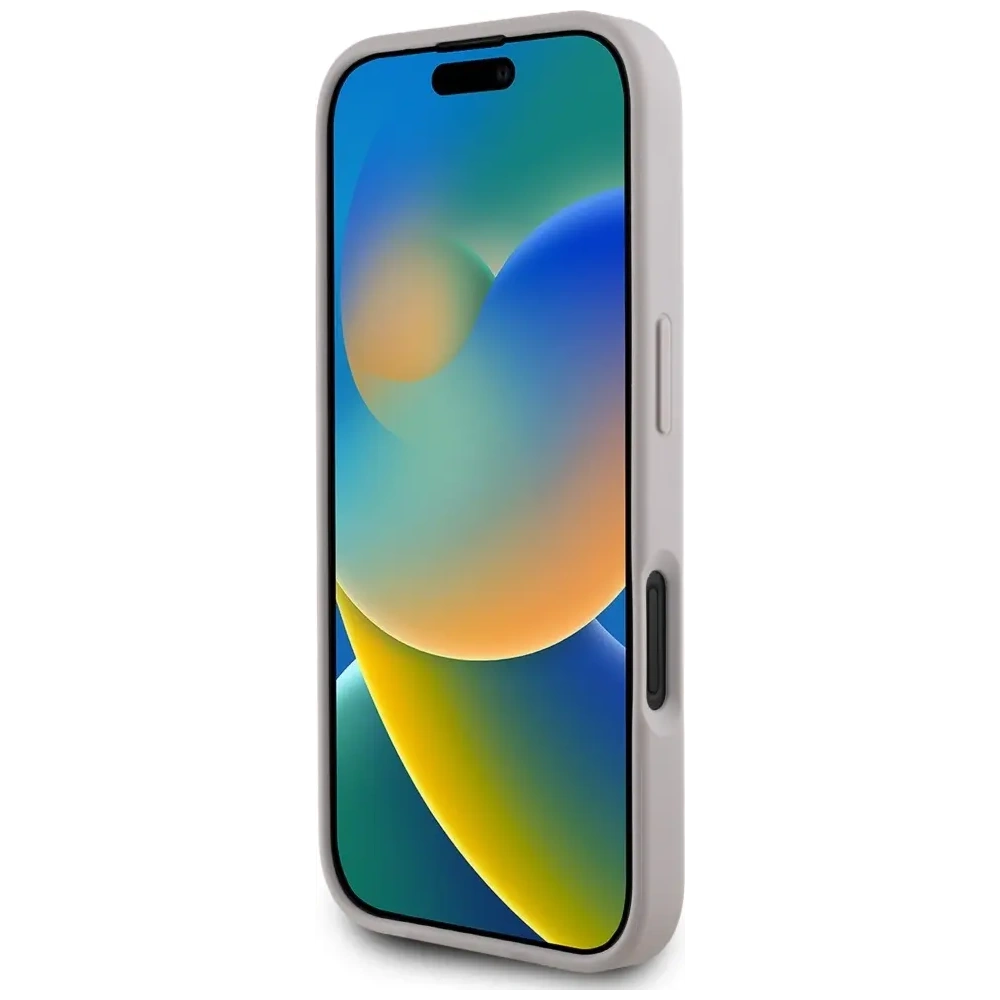 Etui Guess Grained Roses Big 4G logo do Apple iPhone 16 fioletowy