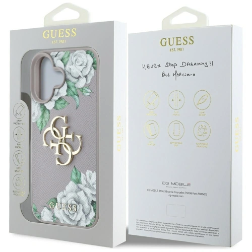 Buy Guess Grained Roses Big 4G logo Apple iPhone 16 purple - GUE4529 - {ean13} - Home Screen Store Europe