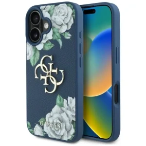 Kup Guess Trandafiri Texturat Logo Big 4G Apple iPhone 16 albastru - GUE4530 - {ean13} - Sklep Home Screen