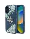 Guess Grained Roses Big 4G logo Apple iPhone 16 blue