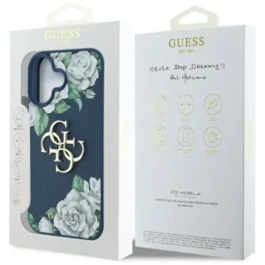 Kup Guess Trandafiri Texturat Logo Big 4G Apple iPhone 16 albastru - GUE4530 - {ean13} - Sklep Home Screen
