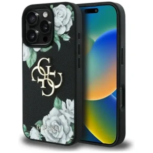 Kup Etui Guess Grained Roses Big 4G logo do Apple iPhone 16 Pro Max czarny - GUE4533 - {ean13} - Sklep Home Screen
