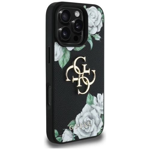 Kup Guess Grained Roses Nagy 4G logo Apple iPhone 16 Pro Max fekete - GUE4533 - {ean13} - Sklep Home Screen