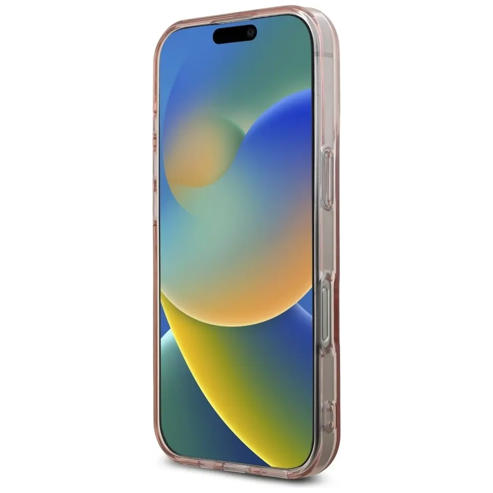 Etui Karl Lagerfeld IML Rhinestones Logo do Apple iPhone 16 Pro różowy