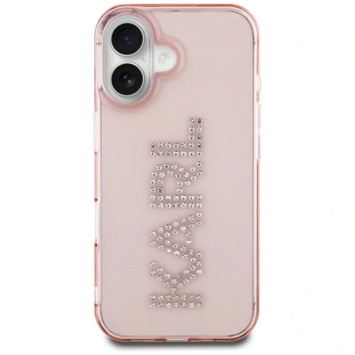 Buy Karl Lagerfeld IML Rhinestones Logo Apple iPhone 16 pink - KLD22018 - {ean13} - Home Screen Store Europe