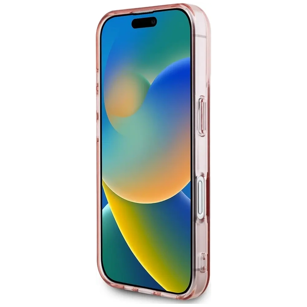 Etui Karl Lagerfeld IML Rhinestones Logo do Apple iPhone 16 różowy